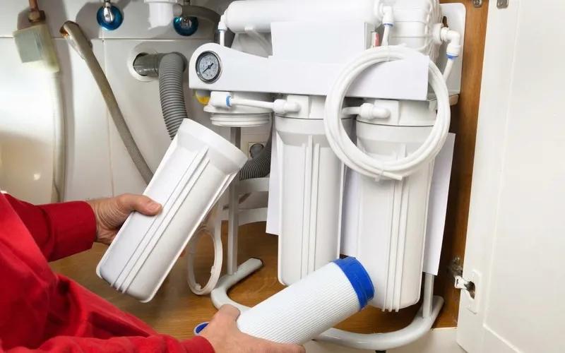 Under-sink water filtration system installed by J. Blanton Plumbing
