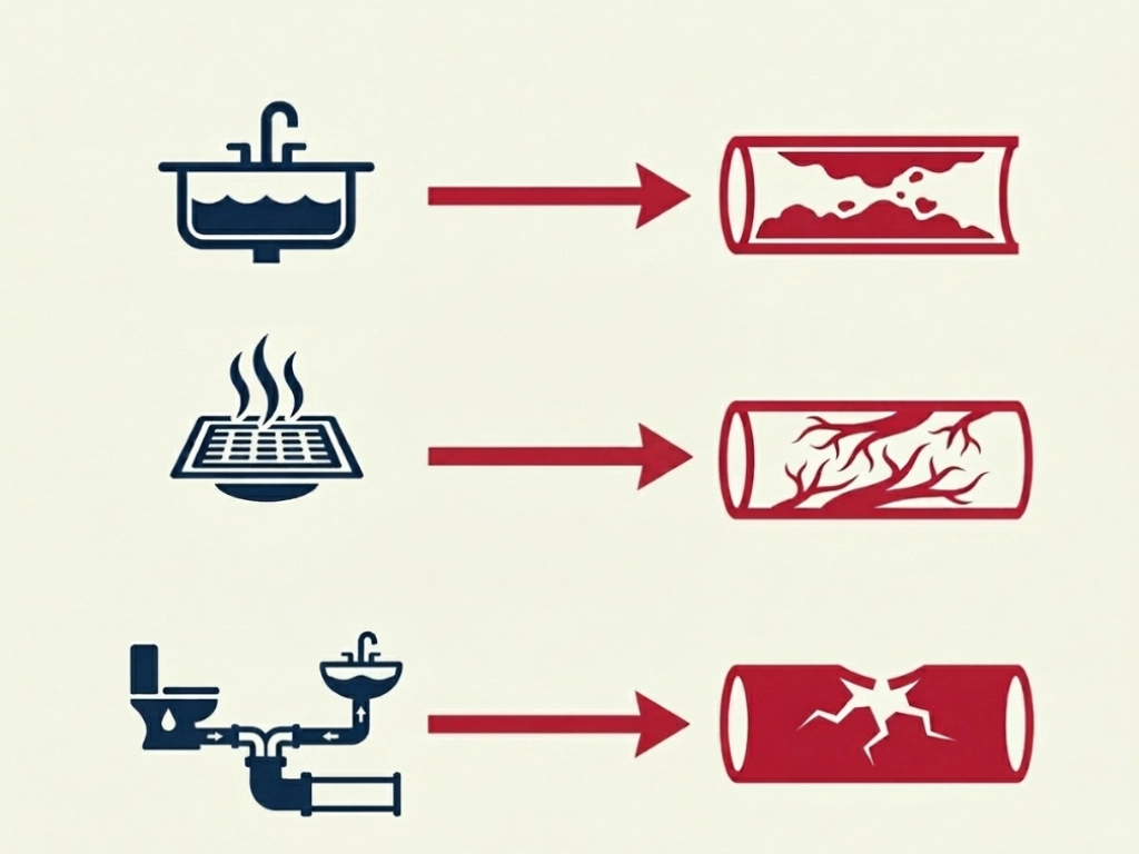 Illustration of common signs a drain needs professional cleaning