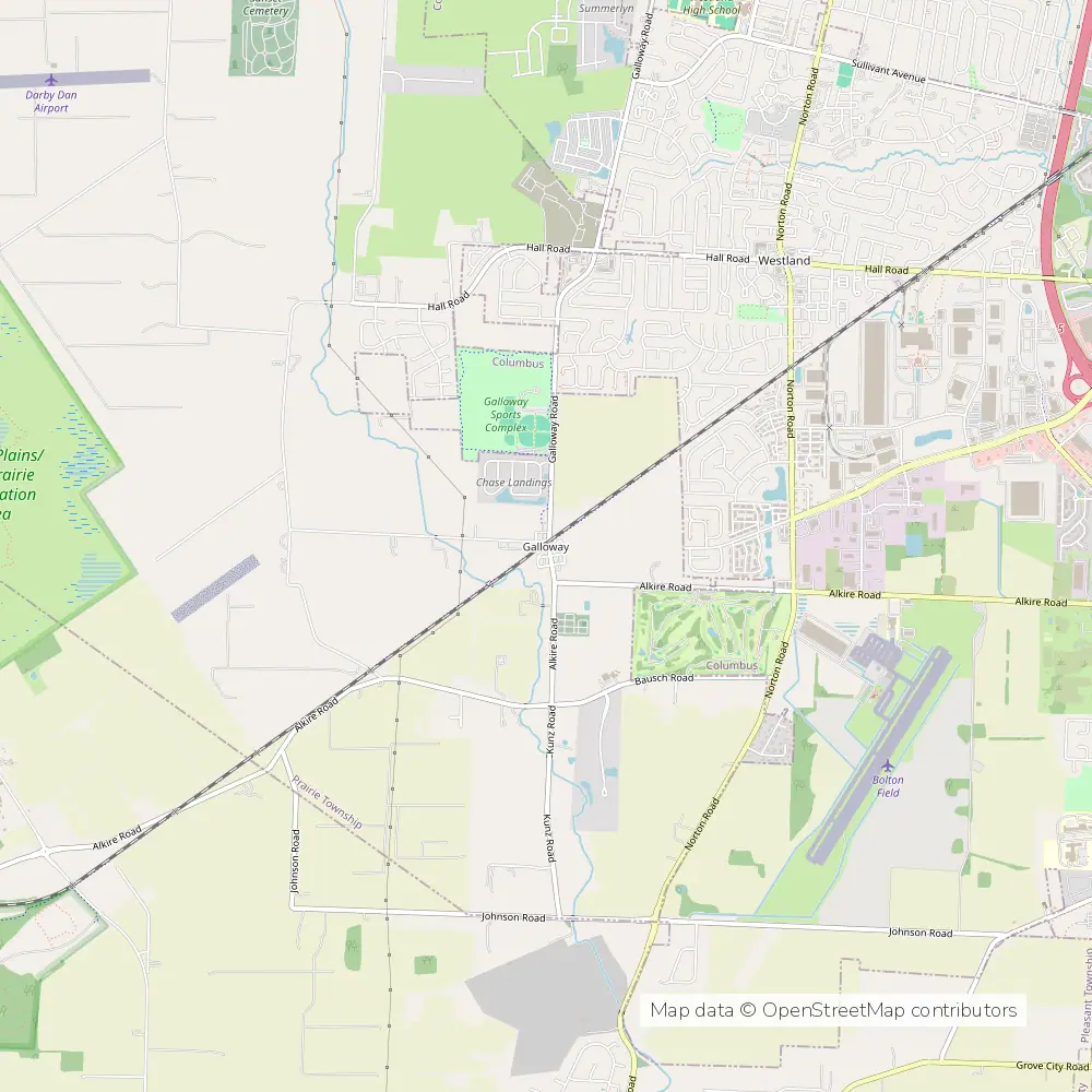 Service area map of Galloway, Ohio