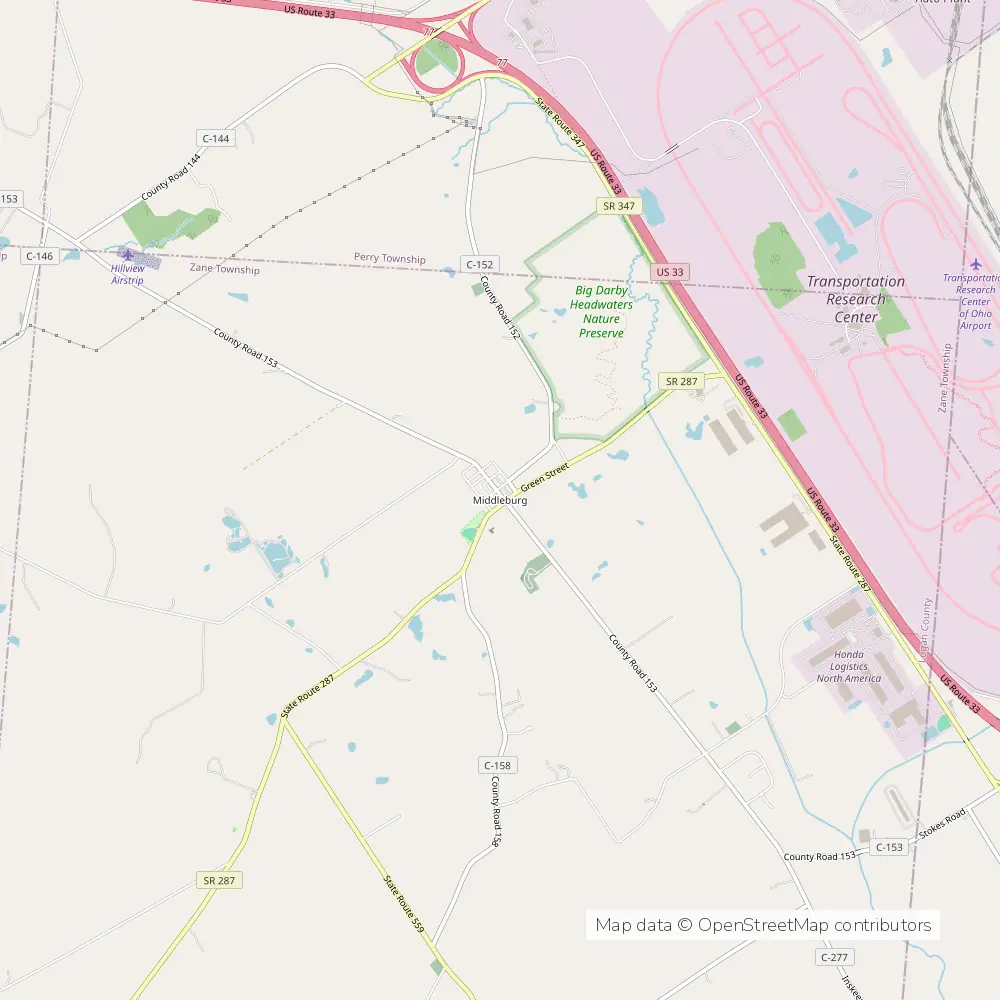 Service area map of Middleburg, Ohio