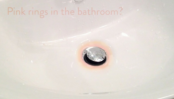 pink residue in bathroom sink cleaning